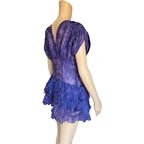 Top vintage trasparente viola con ruches taglia M