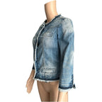 Giacca jeans Liu Jo vintage denim fitted sfrangiata Y2K Made in Italy S