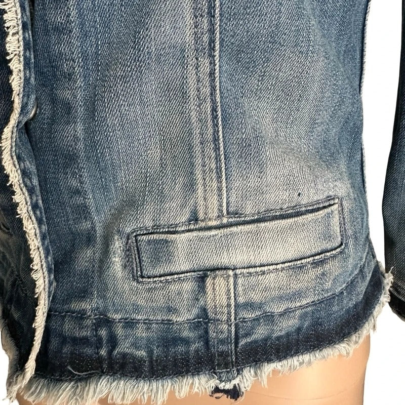 Giacca jeans Liu Jo vintage denim fitted sfrangiata Y2K Made in Italy S