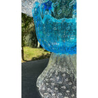 Murano Glass Blue Bird Bath Pedestal Bowl 5 Removable Birds Bullicante Murano