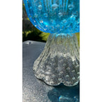 Murano Glass Blue Bird Bath Pedestal Bowl 5 Removable Birds Bullicante Murano